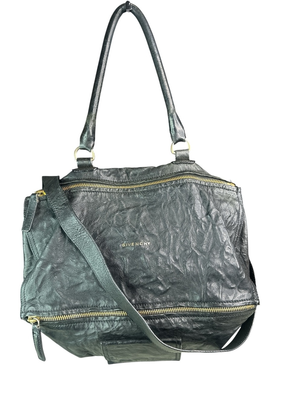 Givenchy Black Leather Shoulder Bag with Gold Hardware